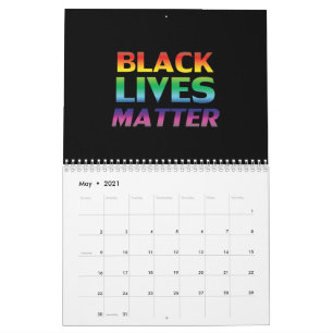 Black Lives Matter rainbow colours gay pride black Calendar
