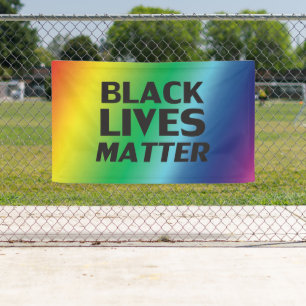 Black Lives Matter rainbow gradient colours lgbt Banner