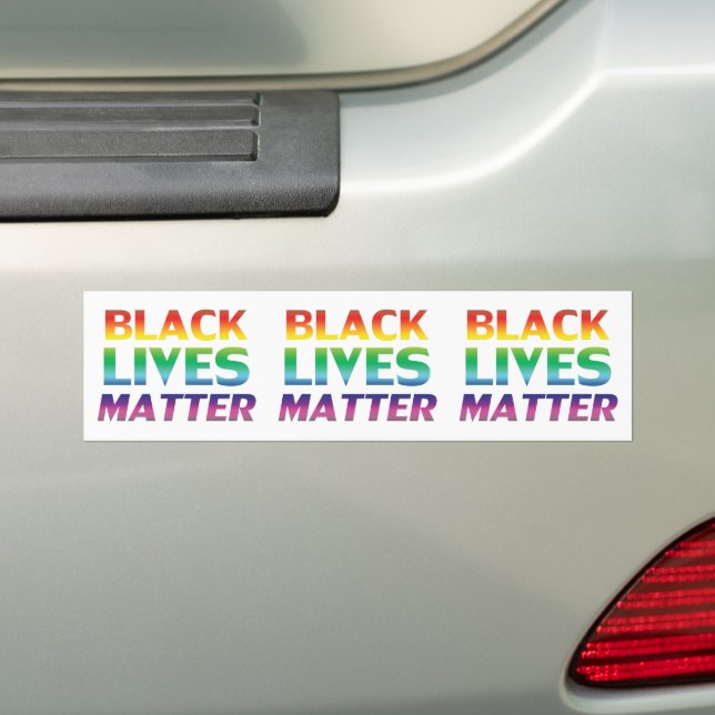 Black Lives Matter rainbow modern typography pride Bumper Sticker (On Car)