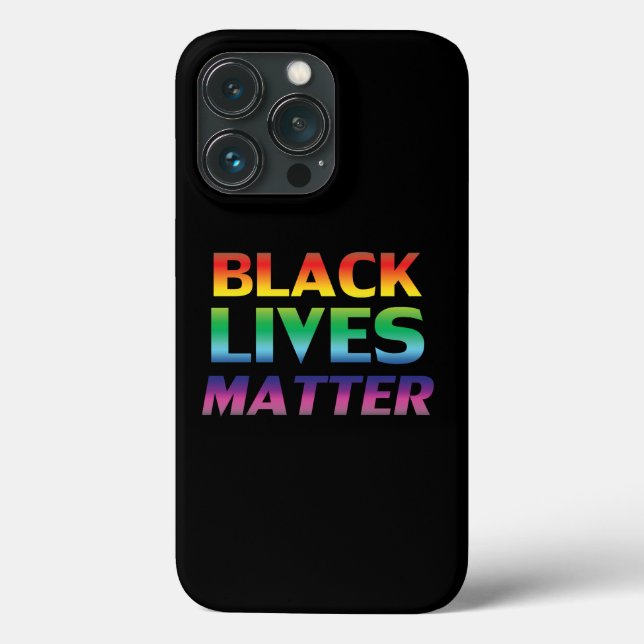 Black Lives Matter rainbow typography lgbt black Case-Mate iPhone Case (Back)