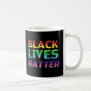Black Lives Matter rainbow typography lgbt black Coffee Mug