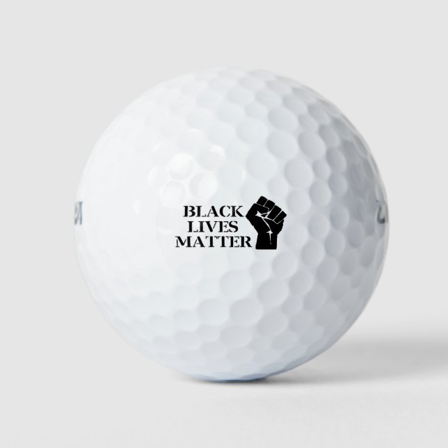 Black Lives Matter - Raised Clenched Fist Golf Balls (Front)