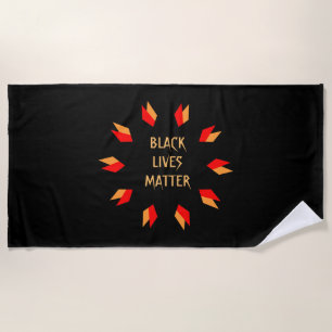 Black Lives Matter Red Gold  Beach Towel