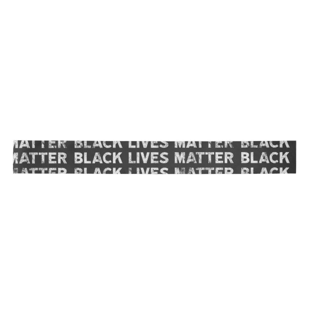 Black Lives Matter repeating text block tape Satin Ribbon (Front)