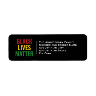 BLACK LIVES MATTER   Return Address Label