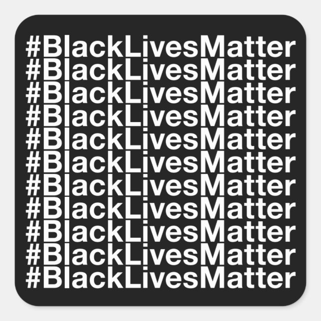 Black Lives Matter Square Sticker (Front)
