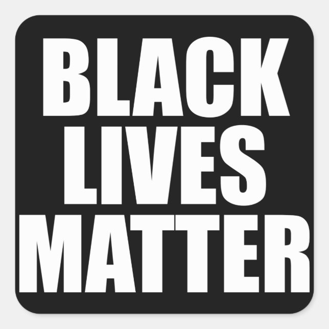 Black Lives Matter Square Sticker (Front)