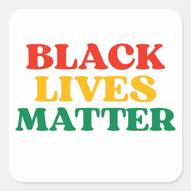 Black Lives Matter Square Sticker (Front)