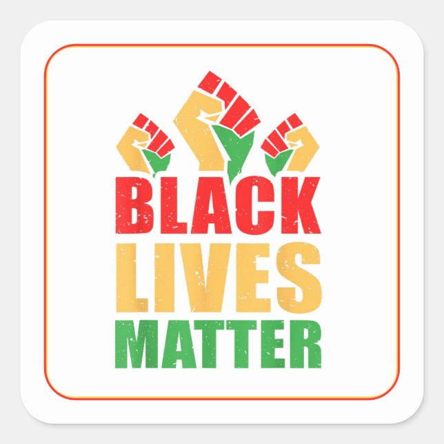 Black Lives Matter Square Sticker (Front)