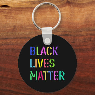 Black Lives Matter Stencil 01 Editable Color Key Ring
