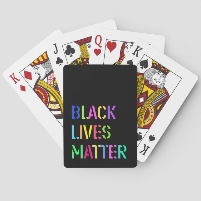 Black Lives Matter Stencil 01 Editable Colour Playing Cards (Back)