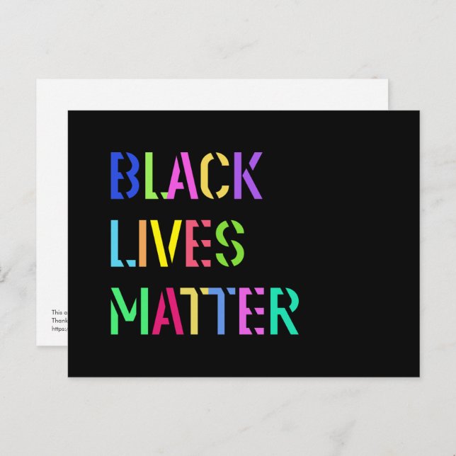 Black Lives Matter Stencil 01 Editable Colour Postcard (Front/Back)