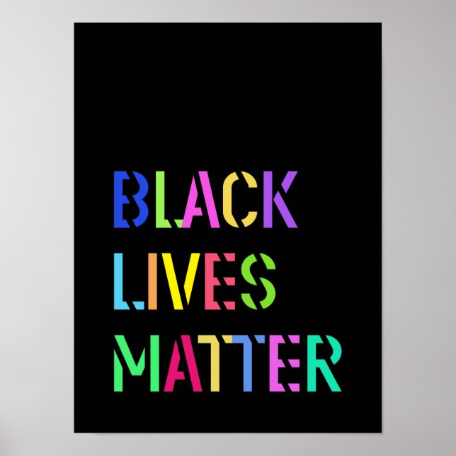 Black Lives Matter Stencil 01 Editable Colour Poster (Front)