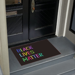 Black Lives Matter Stencil 01 Multi Sizes Editable Doormat