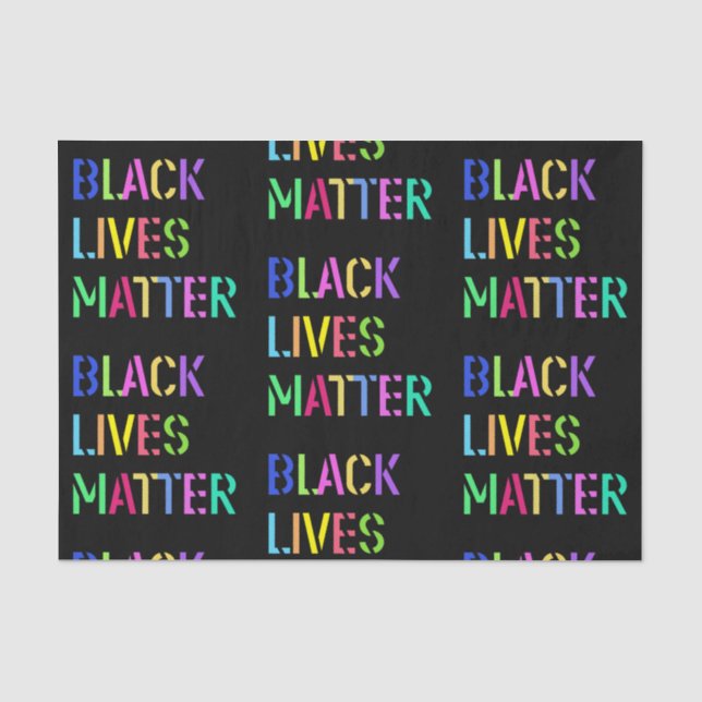 Black Lives Matter Stencil 01 Multi Sizes & Styles Tissue Paper (Front)