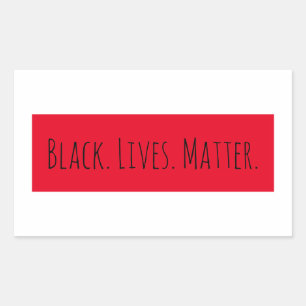 Black Lives Matter Trendy Red background Rectangular Sticker