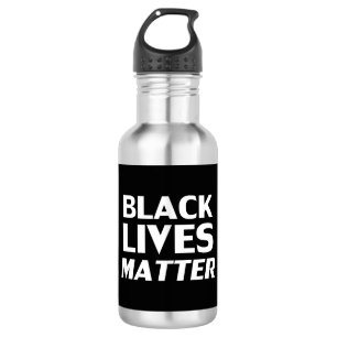 Black Lives Matter white black modern typography 532 Ml Water Bottle