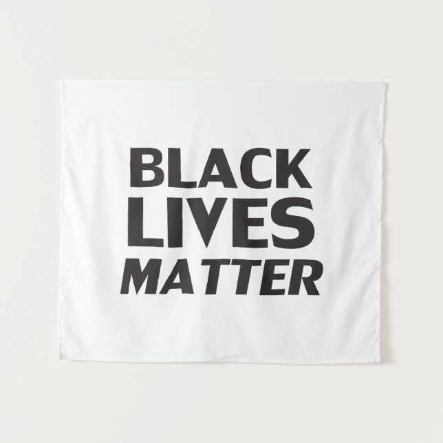 Black Lives Matter white black modern typography Tapestry (Front (Horizontal))
