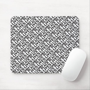 Black Lives Matter white black typography modern Mouse Pad