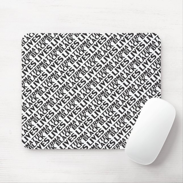Black Lives Matter white black typography modern Mouse Pad (With Mouse)
