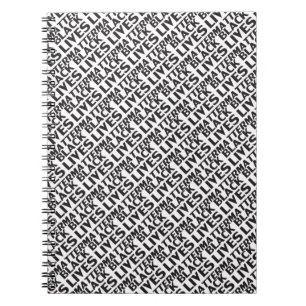 Black Lives Matter white black typography pattern Notebook