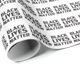 Black Lives Matter white black typography pattern Wrapping Paper