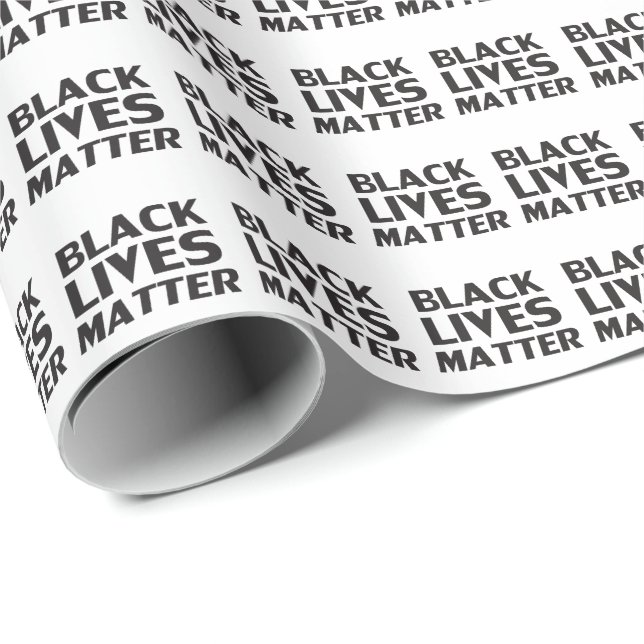 Black Lives Matter white black typography pattern Wrapping Paper (Roll Corner)