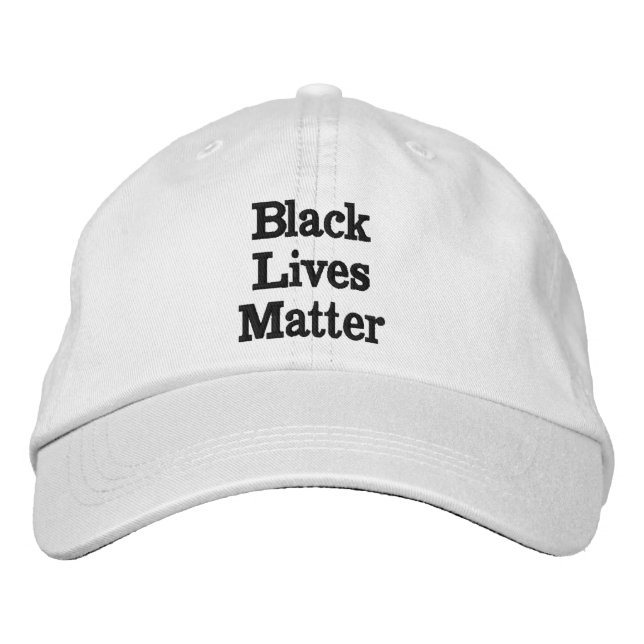 Black Lives Matter, white Embroidered Hat (Front)