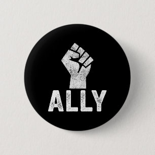 Black Lives Problem Ally Fist Blm Support 6 Cm Round Badge