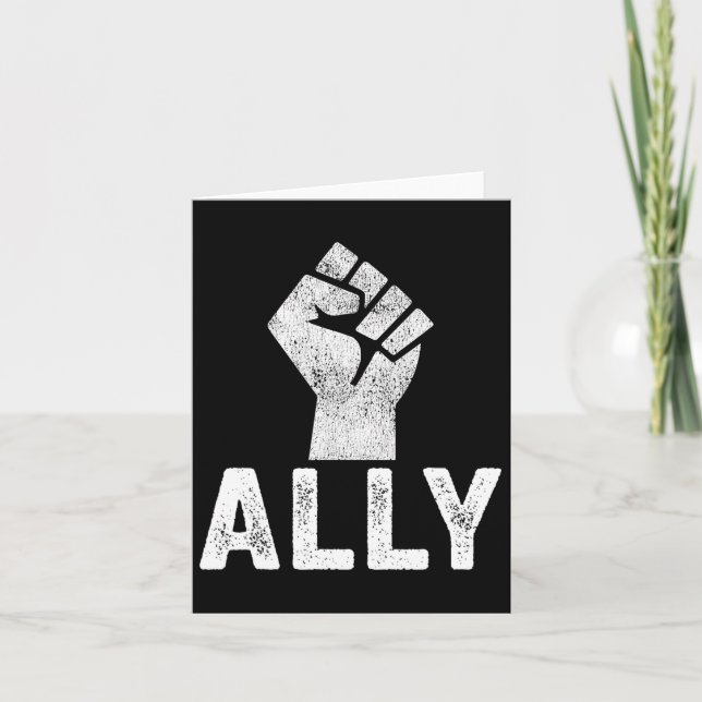 Black Lives Problem Ally Fist Blm Support  Card (Front)