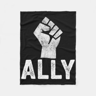 Black Lives Problem Ally Fist Blm Support  Fleece Blanket
