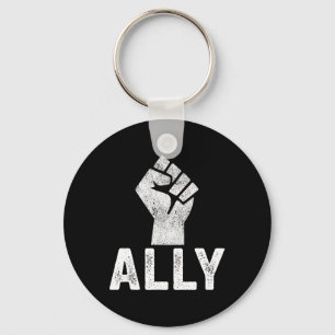 Black Lives Problem Ally Fist Blm Support  Key Ring