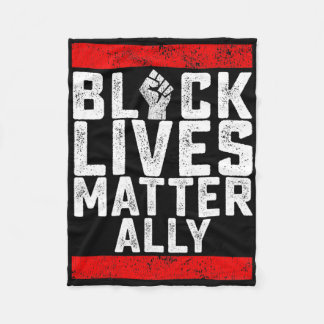 Black Lives Problem Ally  Fleece Blanket