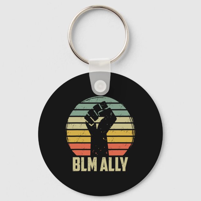 Black Lives Problem Ally Shirt Cool Retro Black Pr Key Ring (Front)