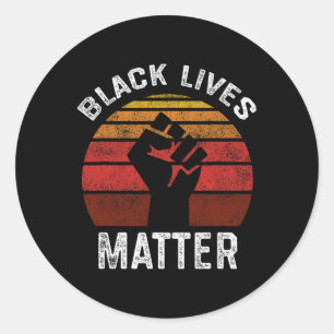Black Lives Problem Blm Retro Men Women Kids Classic Round Sticker