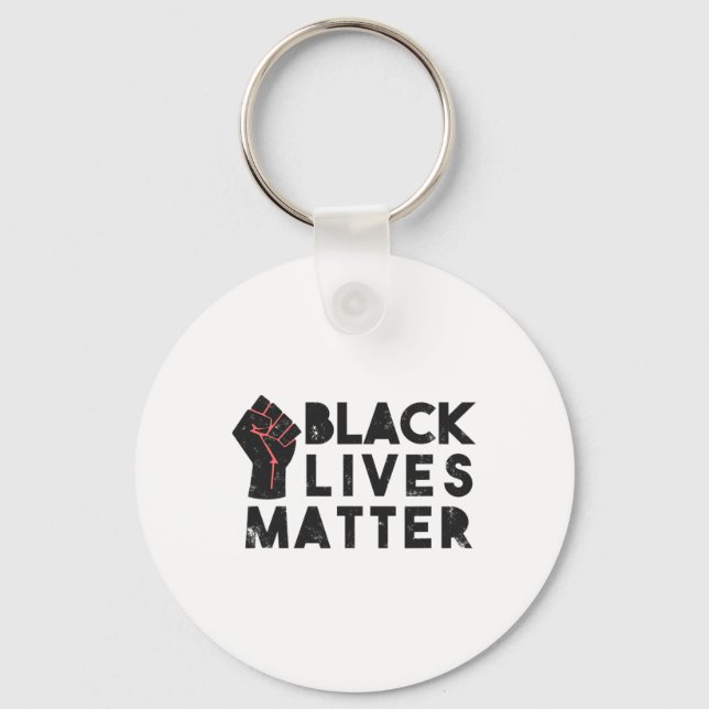 Black Lives Problem Protest Political Power Fist R Key Ring (Front)