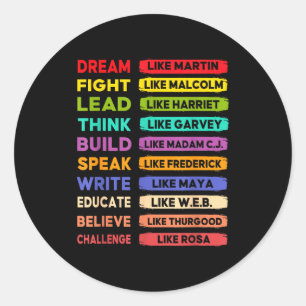 Black Lives S Black Leaders Black History Month Classic Round Sticker