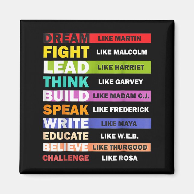 Black Lives S Black Leaders Black History Month  Magnet (Front)