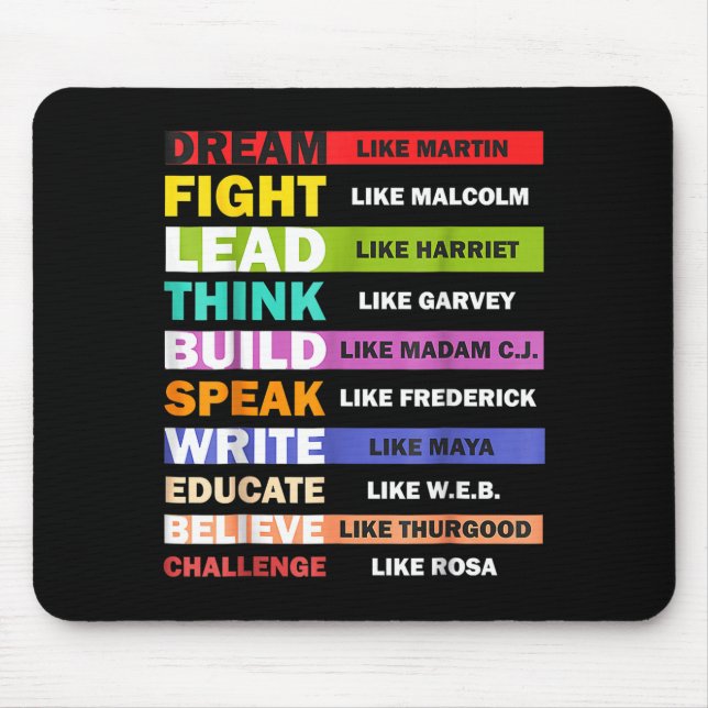 Black Lives S Black Leaders Black History Month  Mouse Pad (Front)
