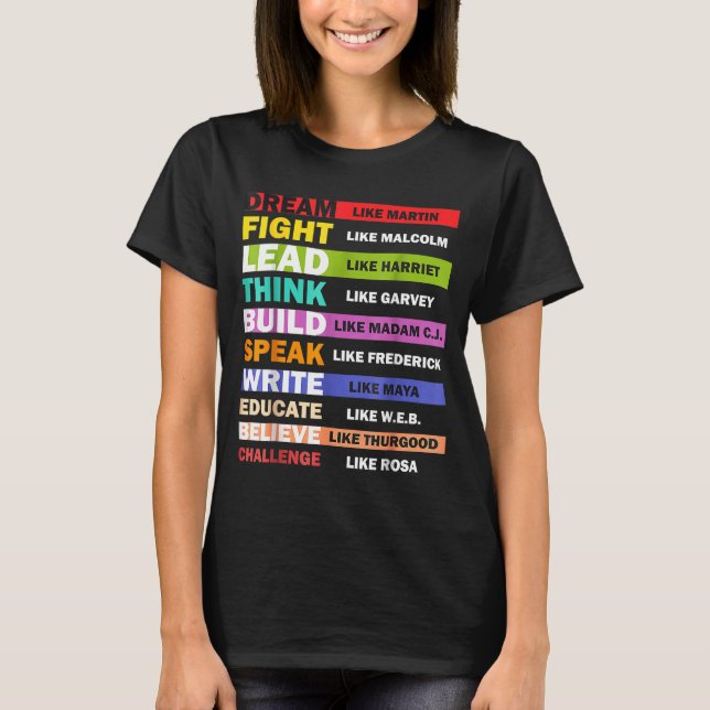 Black Lives S Black Leaders Black History Month  T-Shirt (Front)