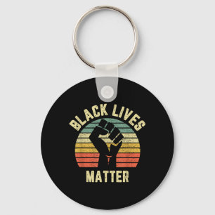 Black Lives Shirt Cool Retro Design for BLM Key Ring