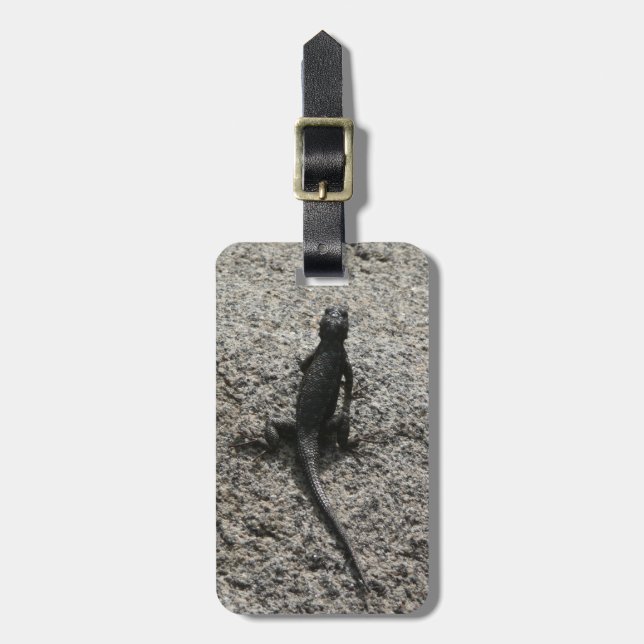 Black Lizard Luggage Tag (Front Vertical)