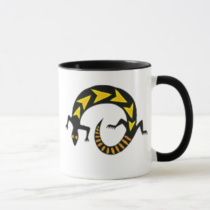 Black Lizard Ringer Ceramic Mug
