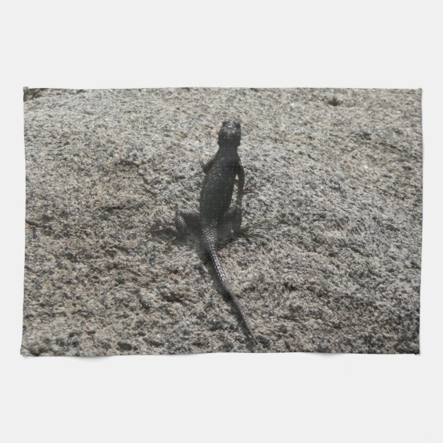 Black Lizard Tea Towel (Horizontal)