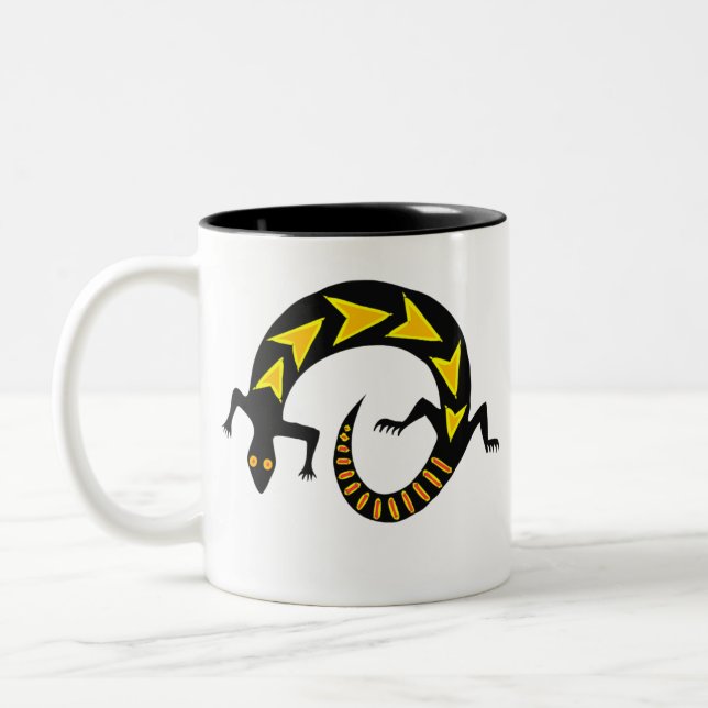 Black Lizard Two-toned Ceramic Mug (Left)