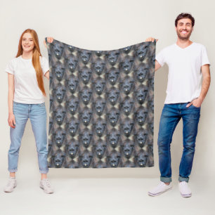 Black Llama Face Animal Pattern  Fleece Blanket