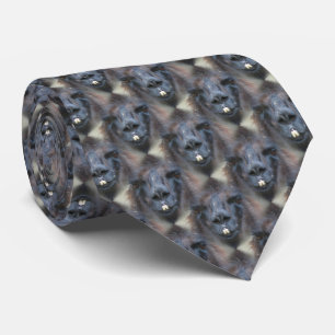 Black Llama Face Nature Pattern Tie