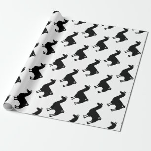 Black Llama Wrapping Paper