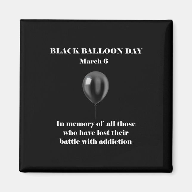Black Lloon Day Overdose Awareness Addition  Magnet (Front)