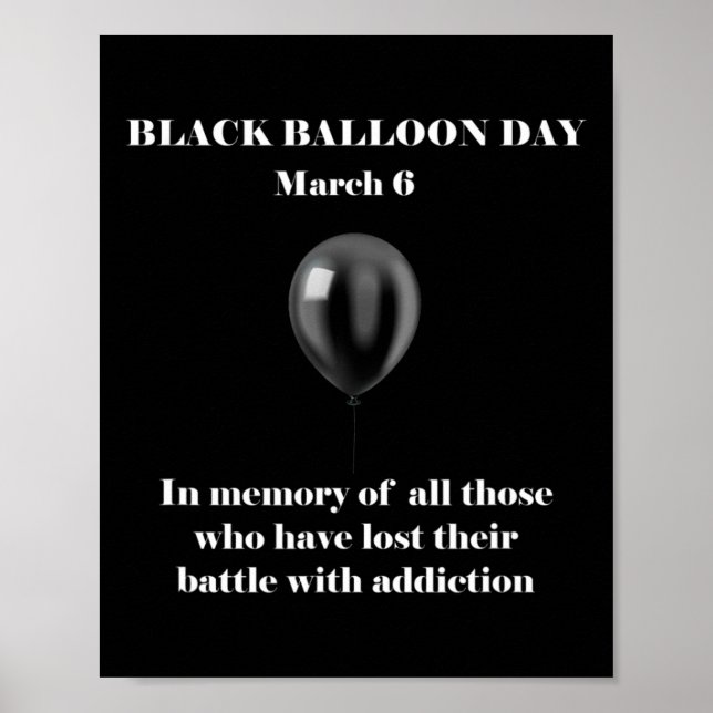 Black Lloon Day Overdose Awareness Addition  Poster (Front)